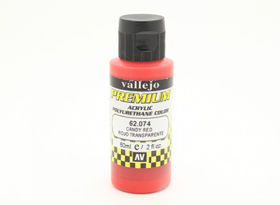 Peinture acrylique de couleur Vallejo Premium - Rouge Candy (60ml)