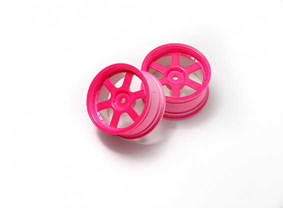 01:10 Rallye roue à 6 rayons Neon Pink (3mm Offset)