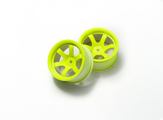 01:10 Rallye roue 6 rayons jaune fluorescent (9mm Offset)