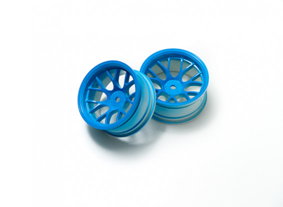 01:10 Wheel Set 'Y' 7-Spoke Fluorescent Bleu (9mm Offset)