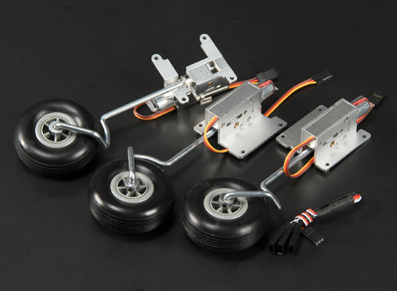 Système Retract Tricycle Turnigy 90 degrés tout en métal w / Legs Wire 3mm (3kg AUW Max)