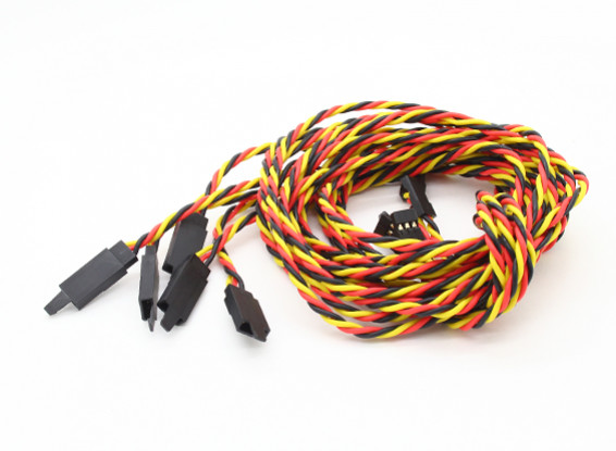 Twisted 100cm Servo Extention Lead (JR) avec crochet 22AWG (5pcs / bag)