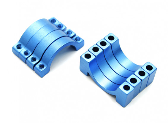 Bleu anodisé CNC tube en alliage de demi-cercle de serrage (incl.screws) 16mm