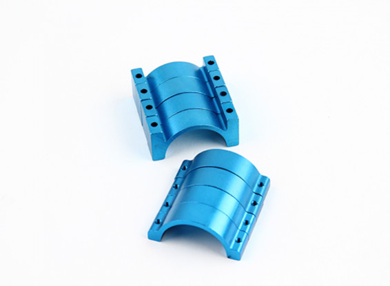 Bleu anodisé double face CNC en aluminium Tube Clamp 25mm Diamètre