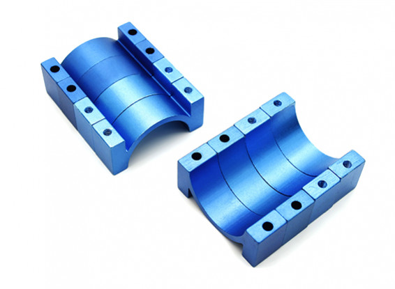 Bleu anodisé CNC en aluminium Tube Clamp 22mm Diamètre (Set of 4)