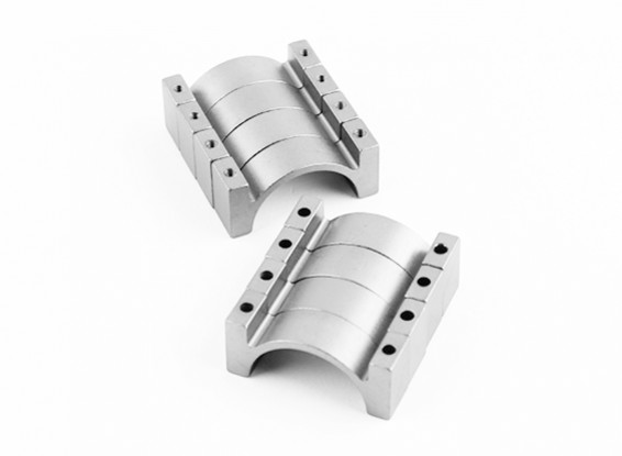 Argent anodisé double face CNC en aluminium Tube Clamp 25mm Diamètre