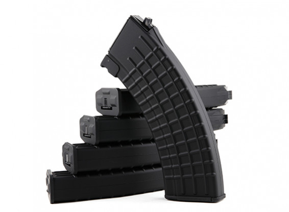 King Arms 600rounds Waffle Motif magazines pour Marui AK AEG (Black, 5pcs / box)