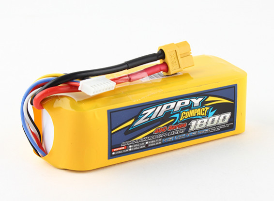 ZIPPY Compact 1800mAh 6s 40c Lipo Paquet