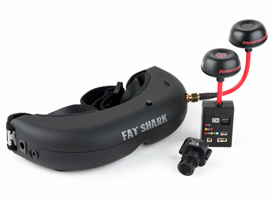 Fat Shark Attitude V2 FCC certifié FPV Headset Bundle w / Trinity Head Tracker