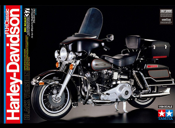 Kit Tamiya 1/6 Echelle Harley-Davidson FLH Classic Black Plastic Model