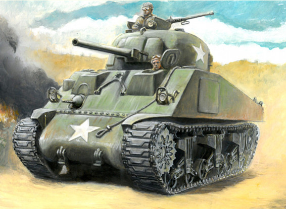 Italeri 1/56 Echelle 1/56 Italeri US M4 Sherman 75mm Kit Plastic Model