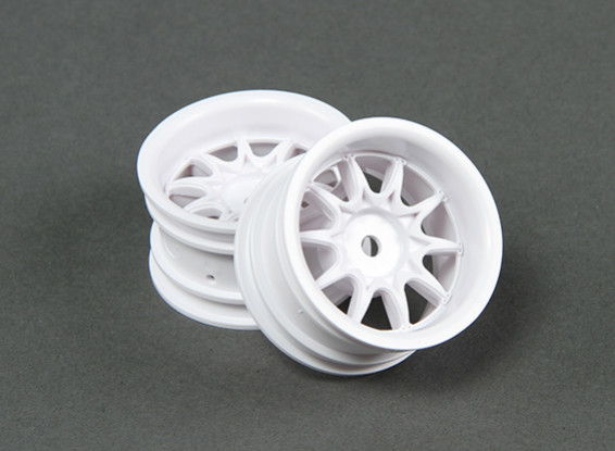 RiDE 1/10 Mini 10 Spoke 4mm Wheel Offset - Blanc (2pc)