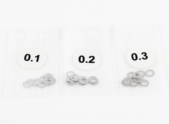 Acier inoxydable 3mm Shim Spacer 0,1 / 0,2 / 0,3 (10pcs chaque) - 3Racing SAKURA FF 2014