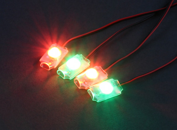 Turnigy basse tension Alarme - Super Bright LED Light Set (2 x Rouge / Vert)