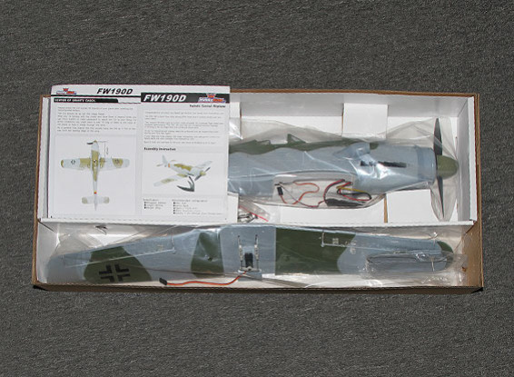 SCRATCH / DENT HobbyKing FW190D w / modèle support EPO 650mm (PNF)