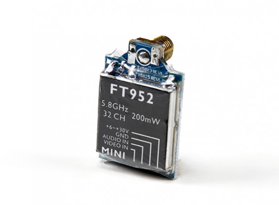 Transmetteur FPV HobbyKing ™ FT952 5.8GHz 32CH 200mW Mini avec Gopro Lead 3 AV