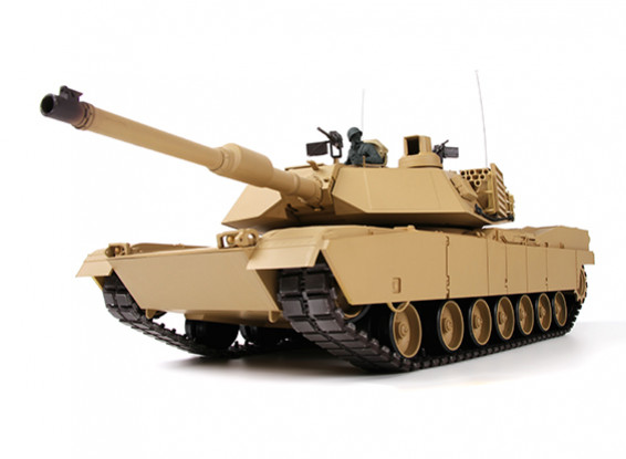 US Tank-M1A2 ABRAMS RC w / 2.4ghzTX, pistes métalliques, Sound & Airsoft (RTR)