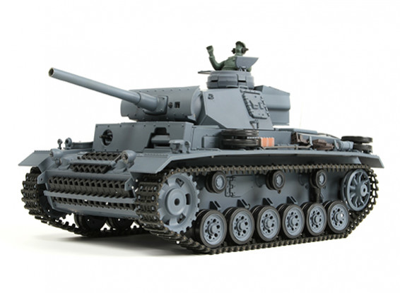 Panzer III Ausf.L (Gris) RC Tank RTR w / Airsoft et Tx (prise UE) (UE Entrepôt)
