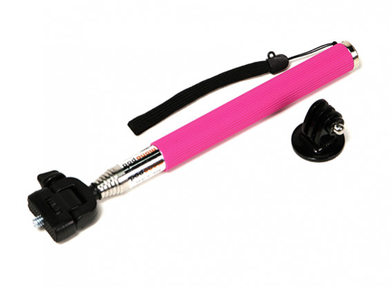 Monopole d'action Cam Extension (selfie bâton) 200 ~ 1070mm w / adaptateur rose