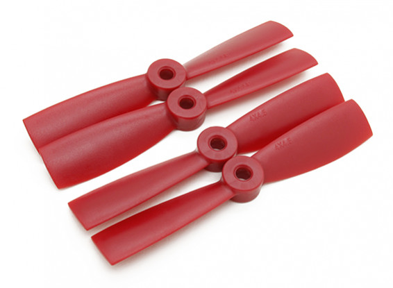 Diatone Bull Nose Plastic Hélices 4 x 4,5 (CW / CCW) (Rouge) (2 paires)
