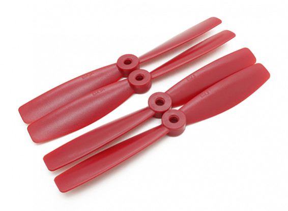 Diatone Bull Nose Plastic Hélices 6 x 4,5 (CW / CCW) (Rouge) (2 paires)