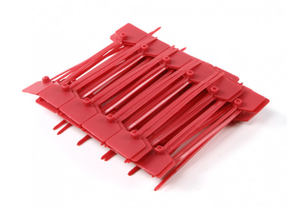 Cable Ties 120mm x 3mm rouge avec marqueur Tag (100pcs)