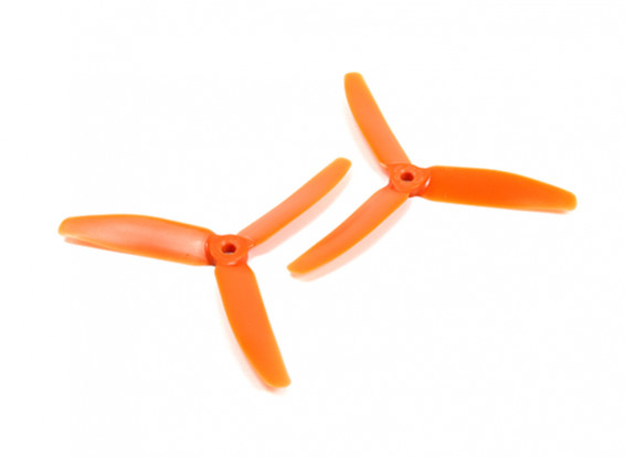 HobbyKing 3-Blade Verre / Nylon Hélices 5x4 CW / CCW (Orange)