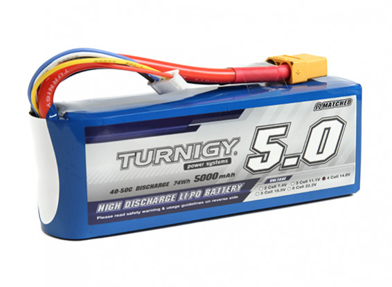 Turnigy 5000mAh 4S 40C Lipo pack avec XT90