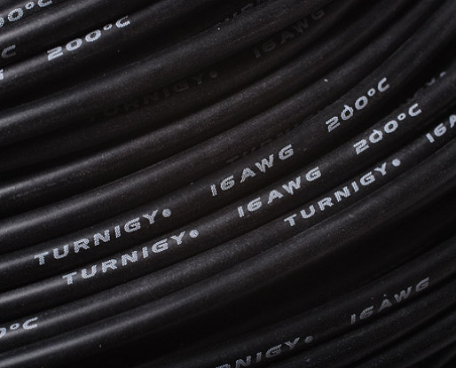 Turnigy Pure-silicone Fil 16AWG 1m (Noir)