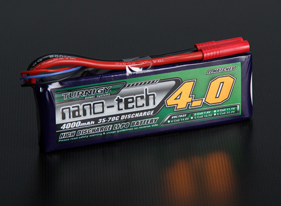 Turnigy nano-tech 4000mah 2S 35 ~ 70C Lipo Paquet