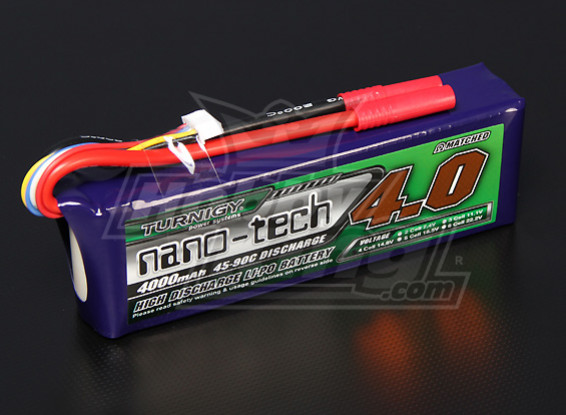 Turnigy nano-tech 4000mah 4S 45 ~ 90C Lipo Paquet