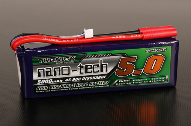 Turnigy nano-tech 5000mAh 3S 45 ~ 90C Lipo Paquet