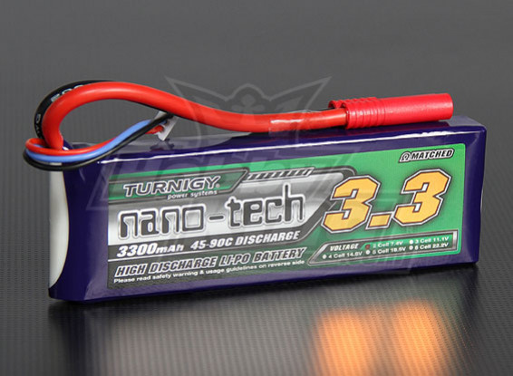Turnigy nano-tech 3300mAh 2S 45 ~ 90C Lipo Paquet