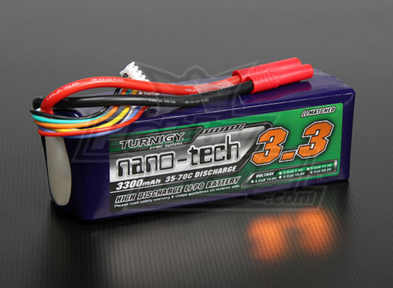 Turnigy nano-tech 3300mAh 6S 35 ~ 70C Lipo Paquet