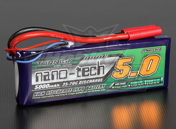 Turnigy nano-tech 5000mAh 2S 35 ~ 70C Lipo Paquet