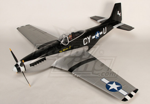 P-51D Mustang monstre 1.55m 6Ch XL-EPO - 61inch PNF (Noir)