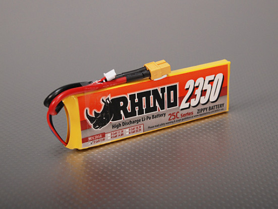 Rhino 2350mAh 2S1P 25C Lipoly Paquet