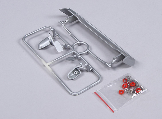 1/10 Wing and Mirrors avec Clips (Silver)