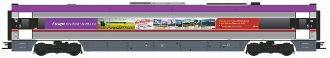 Southern Rail HO Scale VLocity VL45 V-Line DMU Center Car Ltd Edition (Red/Purple/Yellow)