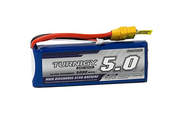 Turnigy 5000mAh 2S 30C Lipo Pack w/XT-90 | HobbyKing
