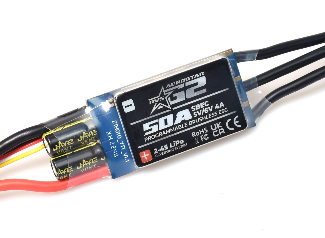 Aerostar RVS G2 32bit 50A (24S) Electronic Speed Controller w/Reverse