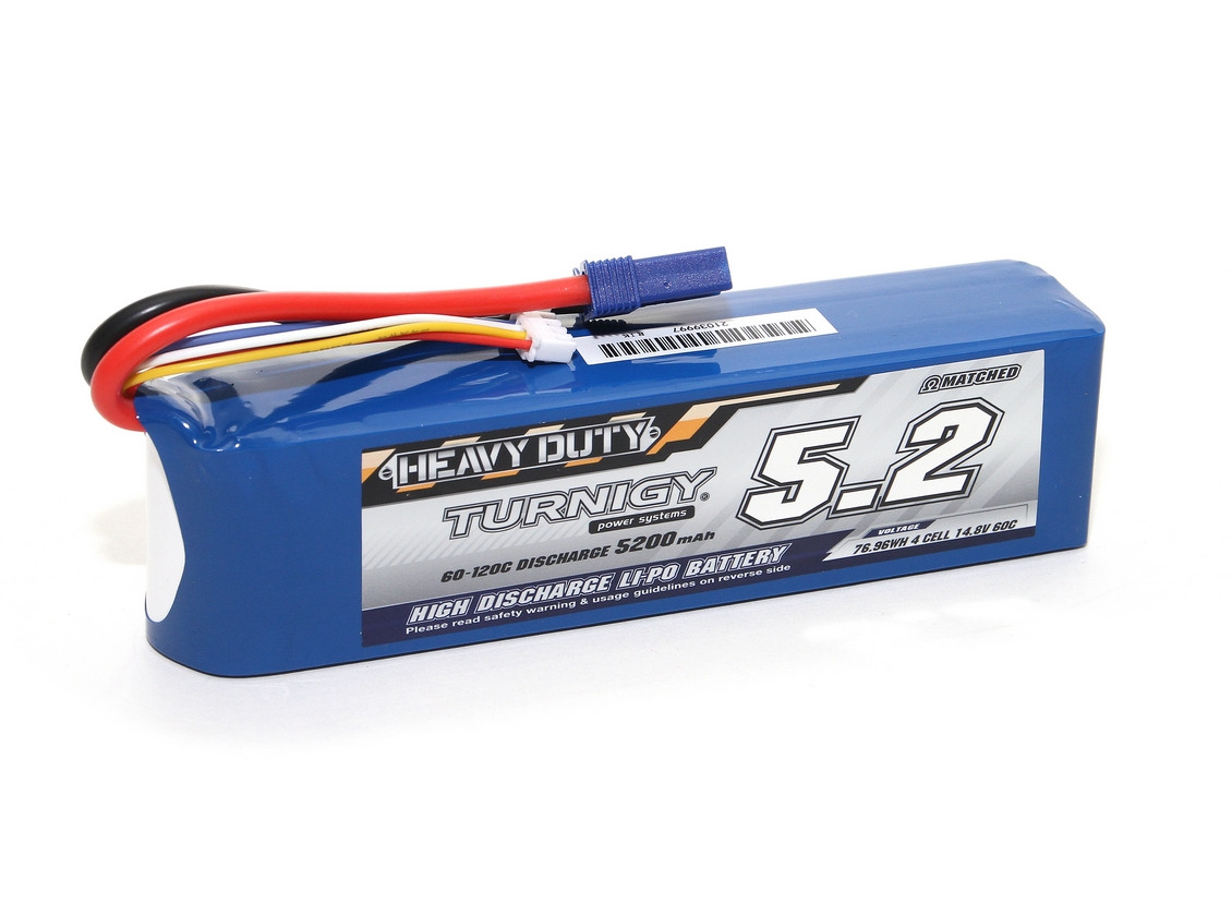 Turnigy Heavy Duty 5200mAh 4S 60C LiPo Battery Pack w/EC5 hobbyking