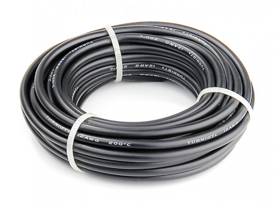 Turnigy High Quality 12AWG Silicone Wire 6m (Black)