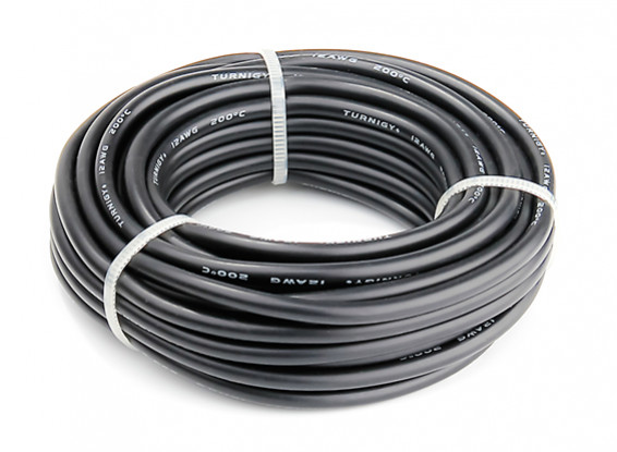 Turnigy High Quality 12AWG Silicone Wire 7m (Black)