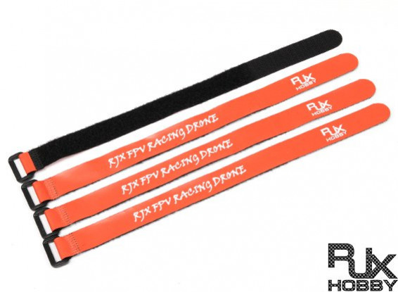 RJX Ultra-Grip Silicone Battery Straps Orange (300X20mmx4pcs)