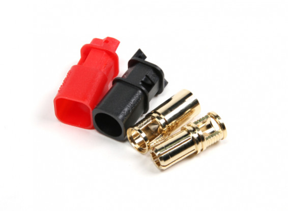 RCPROPLUS D6 Supra-X 7mm 5μm Gold Plated Connectors M/F (4 Black/4 Red) 