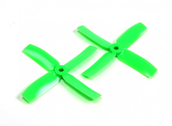 Gemfan 4040 Bullnose Polycarbonate 4 Blade Propeller Green (CW/CCW) (1 Pair)