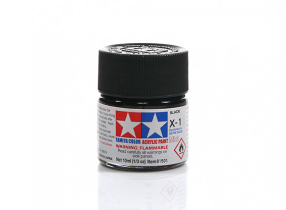 Tamiya X-1 Gloss Black Mini Acrylic Paint (10ml)