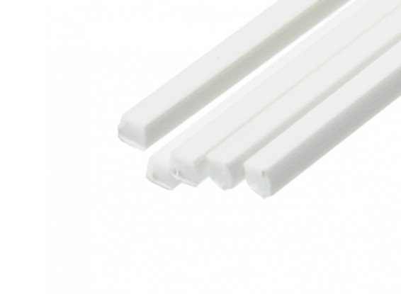 ABS Square Rod 2.0mm x 2.0mm x 500mm White (Qty 5)