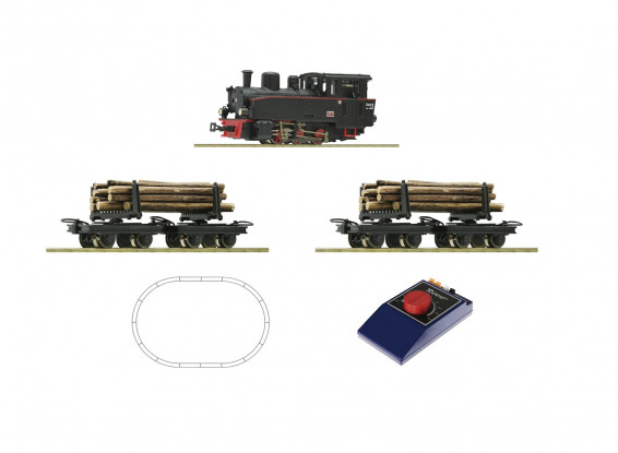 Roco HOe Analogue Starter Train Set with Steam Locomotive and Timber Wagons